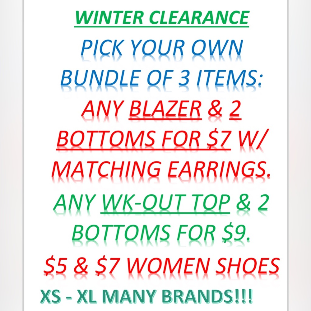 Live Tue 12/5 Pick Your Own Bundle of 3 for $7 or $9!!!!!